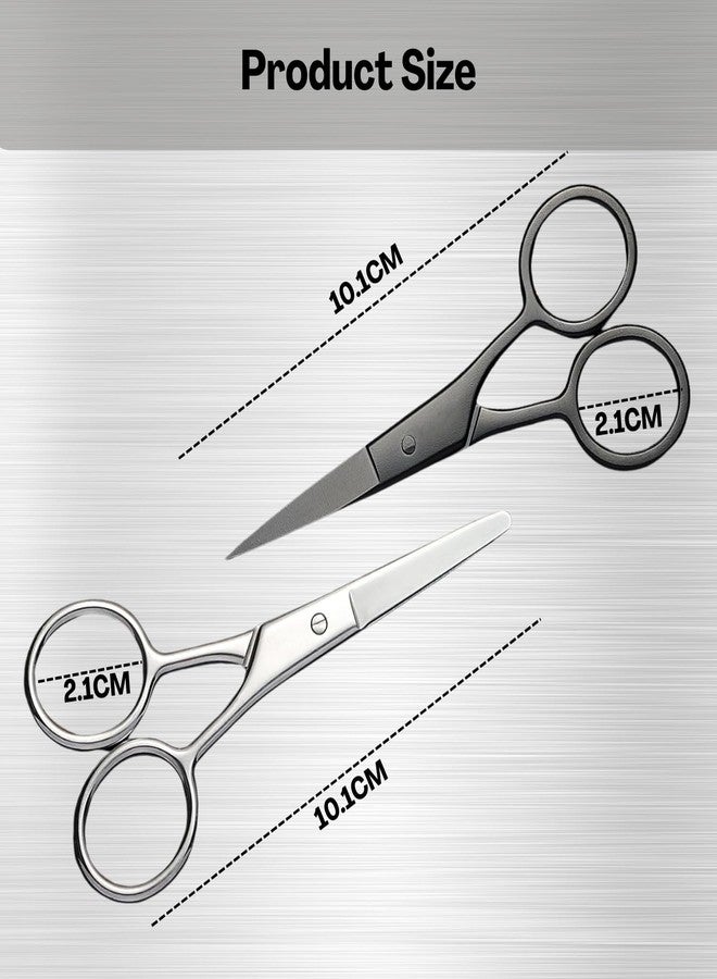 Flavizo Precision Nose Hair & Mustache Scissors - Stainless Steel Grooming Kit fit for Beard, Eyebrow & Facial Trimming 2PCS - Image 2